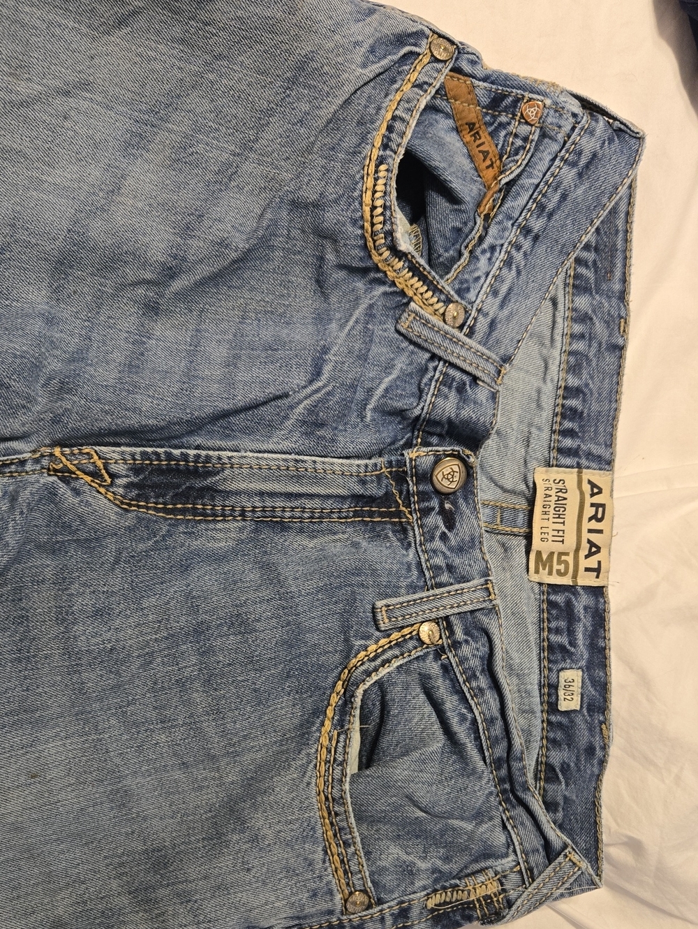 Ariat Mens Light Blue Straight Leg Jeans